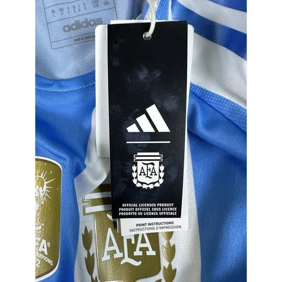 Argentina Adidas‎ Jersey Mens Large Blue White Home FIFA Champions Soccer Blank